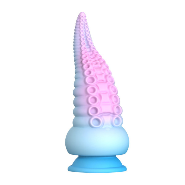 Gode ventouse tentacule Kraken 18 cm rose et bleu 